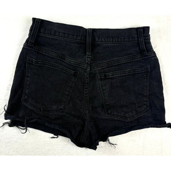Madewell High Rise Black Denim Jean Shorts Size 25 G5167 Button Front Fly - Picture 8 of 9